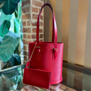 LOUIS VUITTON Vintage Red Epi Leather Bucket Bag
