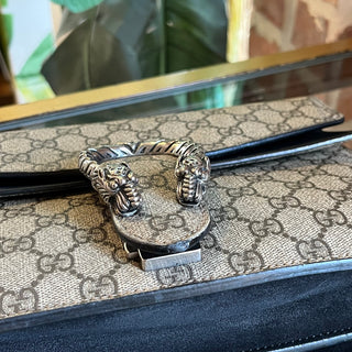 GUCCI Small Dionysus Black GG Supreme Monogram Shoulder Bag