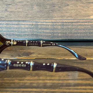 GUCCI GG0505S Purple Acetate Square Bamboo Sunglasses