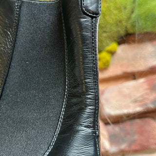 CHANEL Chelsea CC Black Leather Ankle Boots SZ 36.5 (US 6.5)