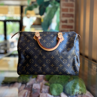 LOUIS VUITTON Speedy 30 Brown Monogram Canvas Satchel Bag