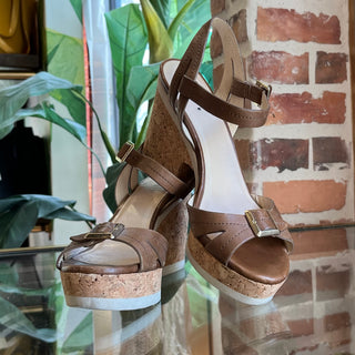 JIMMY CHOO Brown Leather Buckle Sandals SZ38(8US)