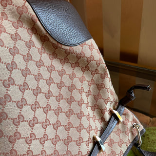 GUCCI Horsebit 1955 Messenger Maroon Gg Monogram Canvas Crossbody Bag
