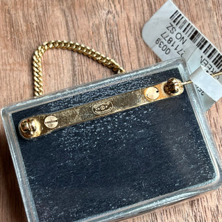 CHANEL Transparent Green Resin Classic Flap Bag Pin Brooch