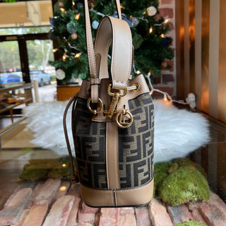 FENDI Mon Tresor Mini FF Canvas Bucket Bag
