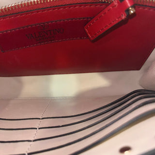 VALENTINO Rockstud Spike Denim Nappa Leather Wallet on Chain Crossbody Bag