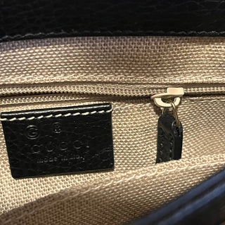 GUCCI Dollar Black Calfskin Interlocking G Crossbody Bag