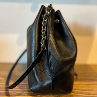 CHANEL Quilted CC Drawstring Bucket Bag