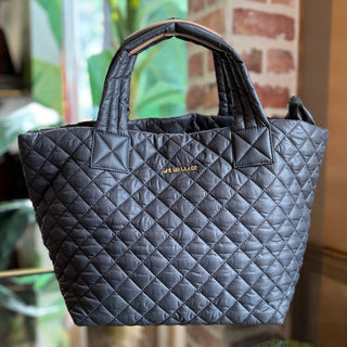 MZWAWLLACE Metro Gray Quilted Nylon Tote
