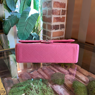 CHANEL Maxi Double Flap Pink Calfskin Leather Shoulder Bag