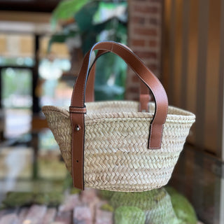 LOEWE Anagram Straw Woven Basket Tote