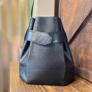 LOUIS VUITTON Sac D'Epaule PM Black Epi Leather Bucket Bag