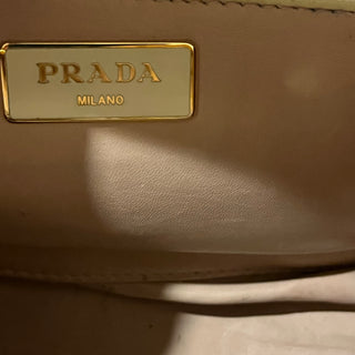 PRADA Pyramid Studded Gold Saffiano Lux Leather Satchel