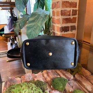 LOUIS VUITTON Black Leather Cruise Bucket Bag GM