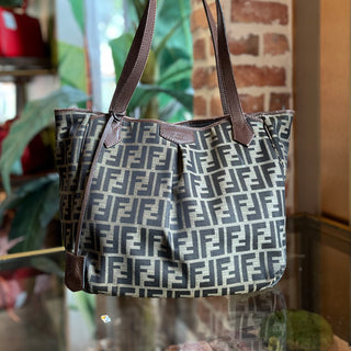 FENDI Brown Zucca Canvas Tote