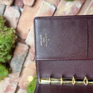 LOUIS VUITTON Small Mini Lin Red Canvas Ring Agenda Cover