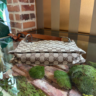 GUCCI Beige GG Canvas Orange Eclipse Crossbody