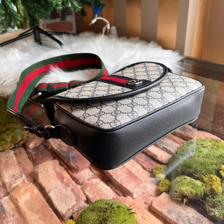 GUCCI Ophidia Messenger Navy GG Supreme Canvas Crossbody