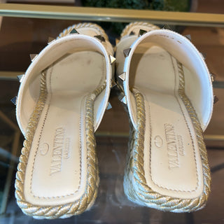 VALENTINO Rockstud Accent Leather Espadrilles SZ 40
