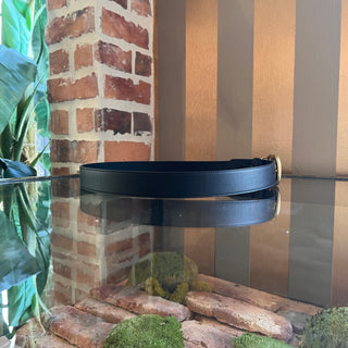 GUCCI GG Marmont Wide Black Smooth Leather Belt SZ 90/36