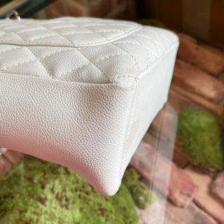 CHANEL Petit Shopping Tote PST White Caviar Quilted Tote