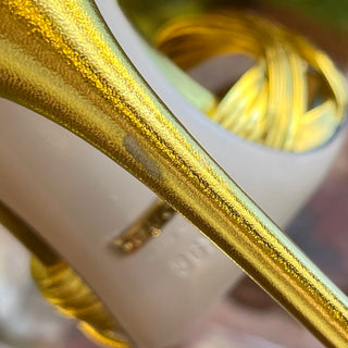 GUCCI Metallic Gold Ankle Strap Leather Heels SZ 36.5 (US 6.5)