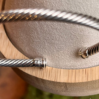 DAVID YURMAN Pave Diamond Square Cable Cuff Bracelet