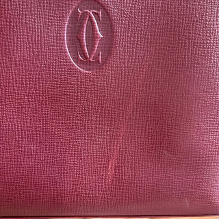 CARTIER Red Leather Cosmetic Case