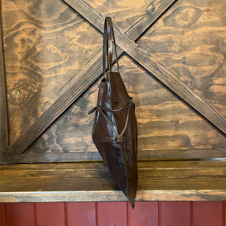 BOTTEGA VENETA Vintage Brown Leather Square Tote