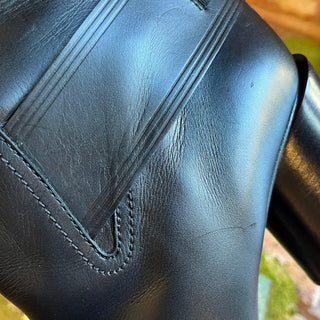 FERRAGAMO Black Leather Mid Calf  Gancini Boots SZ 10