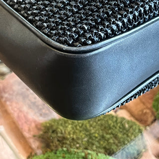 SAINT LAURENT Lou Black Raffia Camera Crossbody