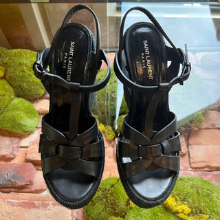 SAINT LAURENT Black Tribute Espadrilles SZ 40 (US 10)