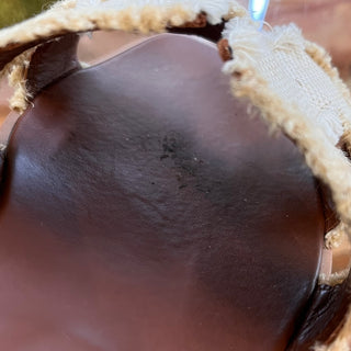 HERMES Beige Linen Canvas Oran Sandals SZ 39.5 (US 9.5)