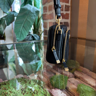 DIOR Black Leather Caro Double Crossbody