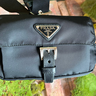 PRADA Black Nylon Belt Bag