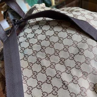 GUCCI Piston Lock GG Monogram Canvas Backpack