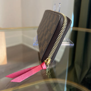 LOUIS VUITTON Clémence Damier Ebene Red Canvas Wallet
