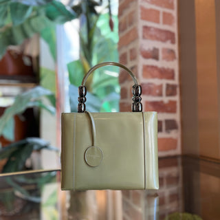 CHRISTIAN DIOR Malice Green Vintage Patent Leather Tote