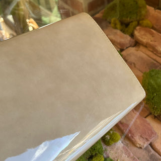 JIMMY CHOO Milla Beige Patent Leather Clutch