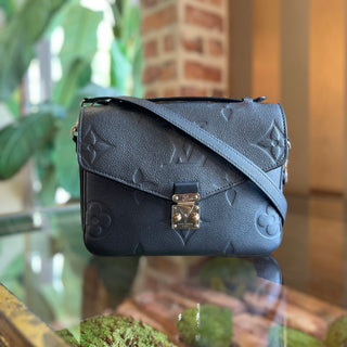 LOUIS VUITTON Metallic Pochette Metis Monogram Empreinte Embossed Leather Crossbody
