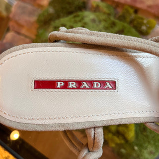 PRADA Beige Suede Slingback Espadrille Sandals SZ 39 (US 9)
