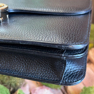 GUCCI Medium Black Interlocking G Dollar Calfskin Leather Shoulder Bag