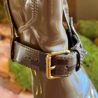 FENDI Brown Patent Leather Boots SZ 39 (US 9)