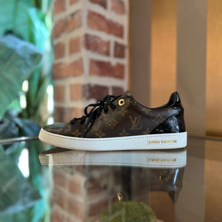 LOUIS VUITTON Brown Coated Canvas Monogram Front Row Sneakers SZ 39 (US 9)
