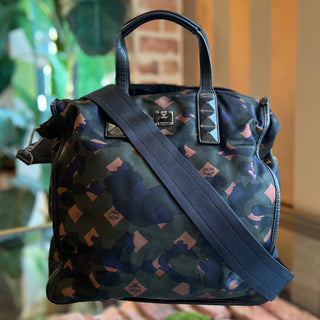 MCM Dieter Green Nylon Camo Tote Bag