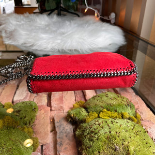 STELLA MCCARTNEY Falabella Red Vegan Shaggy Deer Crossbody Bag