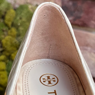 TORY BURCH Georgia Soft Croc New Cream Leather Pumps SZ 8