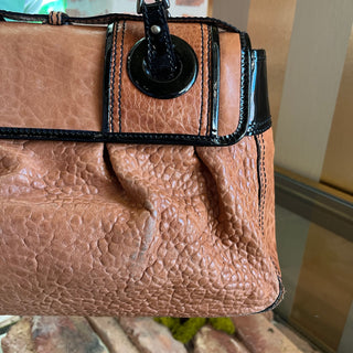 FENDI B Bag Osso Tan Nappa Patent Shoulder Bag