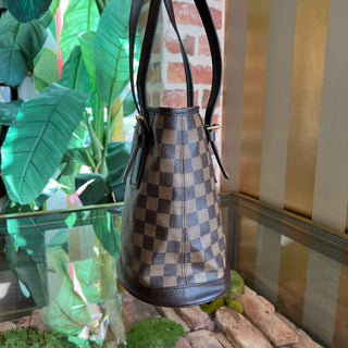 LOUIS VUITTON Marais Brown Damier Ebene Coated Canvas Bucket Bag