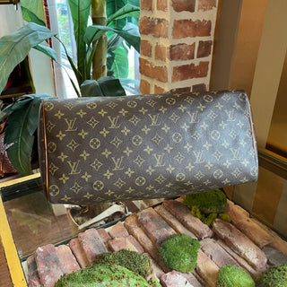 LOUIS VUITTON Speedy 40 Brown Monogram Canvas Vintage Satchel Bag